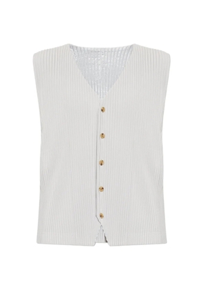 Homme Plissé Issey Miyake pleated button-up vest - Grey