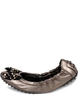 Tod's Vintage beaded ballet flats - Grey