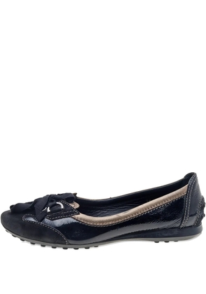 Tod's Vintage Pre-owned leather bow-detail loafers - Black