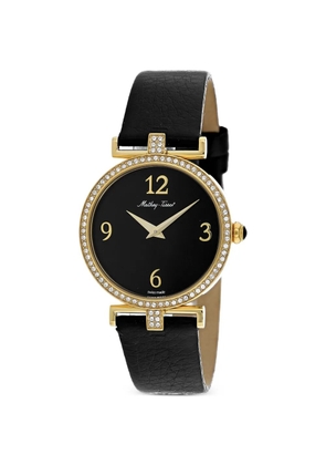 Mathey Tissot Gaia crystal-embellished 34mm watch - Black