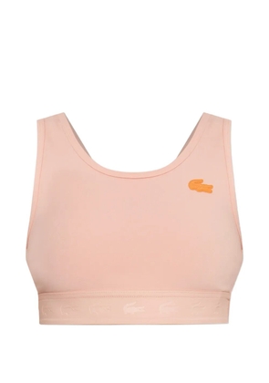 Lacoste logo-patch sports bra - Pink