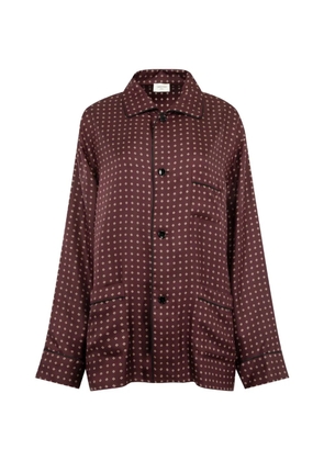 Saint Laurent geometric-print silk pyjama top - Red