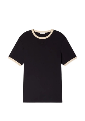 SANDRO contrast-trim T-Shirt - Black