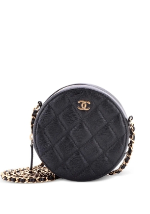 CHANEL Pre-Owned Round Clutch with Chain Quilted Caviar Mini crossbody bag - Black