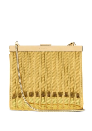 Alberta Ferretti ribbed-knit chain-strap shoulder bag - Gold