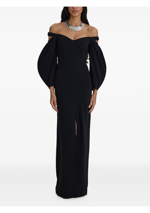 MOOS STUDIO Tulip off-shoulder puff-sleeve gown - Black