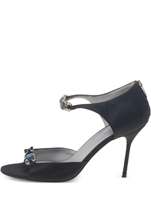 Sergio Rossi Vintage pre-owned 95mm crystal-detailing sandals - Black
