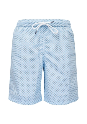 Fedeli geometric-print drawstring swim shorts - Blue