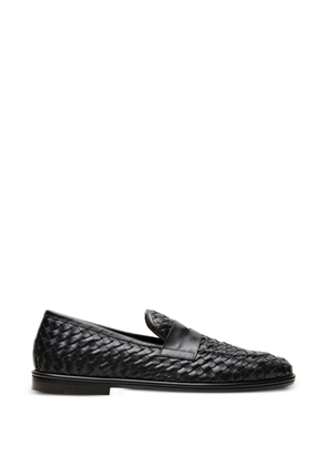 CHUCKIES woven leather loafers - Black