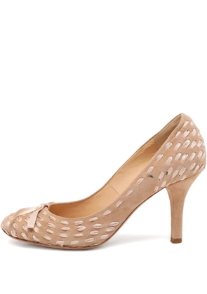Chloé Pre-Owned bow suede pumps - Neutrals