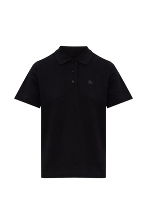 Burberry logo-embroidered piqué polo shirt - Black