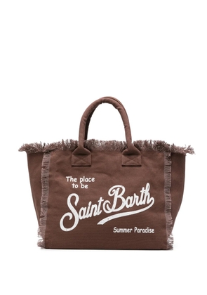 MC2 Saint Barth Vanity fringed logo-print tote bag - Brown