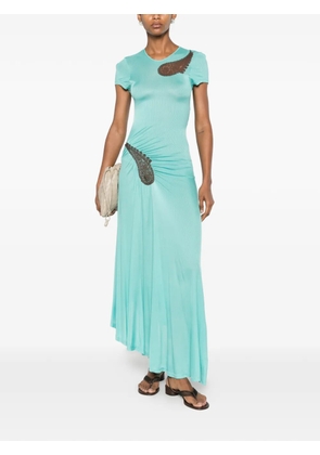 Christopher Esber paisley-lace ribbed dress - Blue