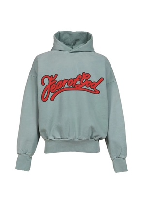 Fear Of God logo-print drop-shoulder hoodie - Blue