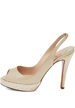 Christian Louboutin Pre-Owned leather heeled sandals - Neutrals