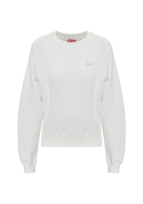 Kenzo logo-embroidered raglan-sleeve sweatshirt - White