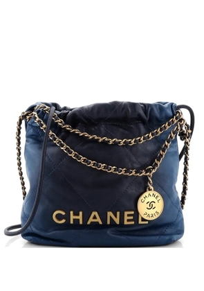 CHANEL Pre-Owned 22 Chain Hobo Quilted Shaded Calfskin Mini crossbody bag - Blue