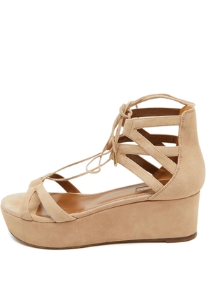 Aquazzura pre-owned 55mm wedge sandals - Neutrals