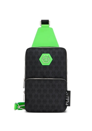 Philipp Plein jacquard monogram messenger bag - Black