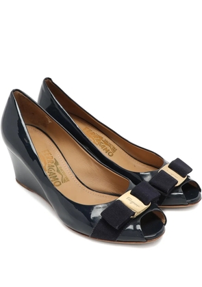 Ferragamo Pre-Owned Vara bow-detail pumps - Blue