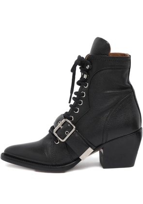 Chloé Pre-Owned Rylee lace-up leather boots - Black