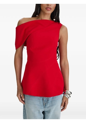 MOOS STUDIO one-shoulder peplum top - Red
