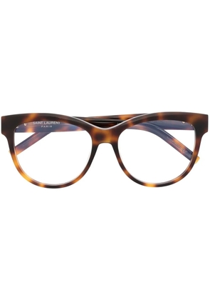 Saint Laurent Eyewear tortoiseshell cat-eye glasses - Brown