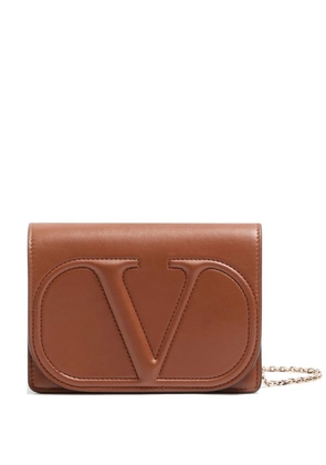 Valentino Garavani pouch with VLogo Walk calfskin chain - Brown