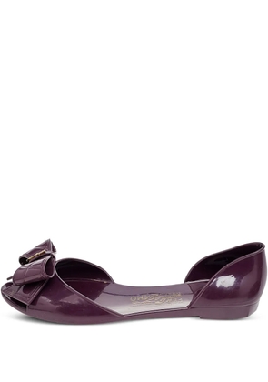 Ferragamo Pre-Owned bow-embellished jelly ballet flats - Purple