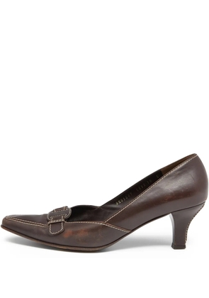 Ferragamo Pre-Owned 70mm buckle-detailed pumps - Brown