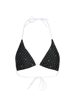 Karl Lagerfeld polka-dot triangle bikini top - Black