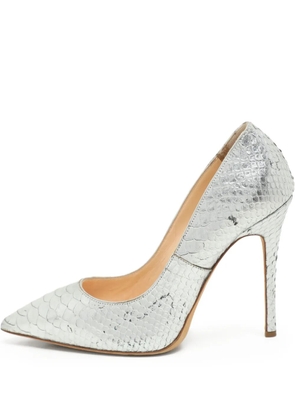 Giuseppe Zanotti embossed pointed pumps - Silver