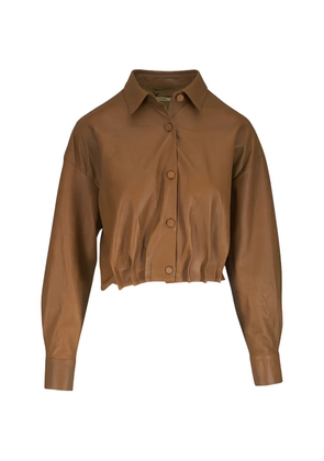 Odeeh pleated leather jacket - Brown