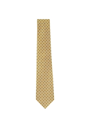 Kiton geometric-pattern silk tie - Yellow