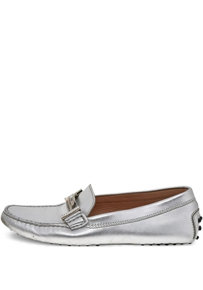 Tod's Vintage metallic leather loafers - Silver