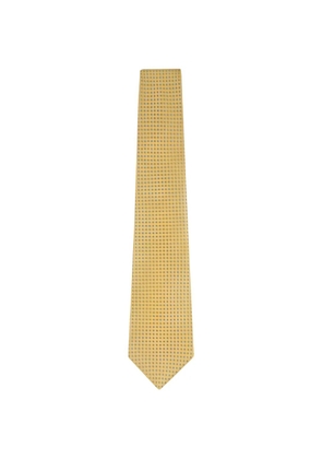 Kiton geometric-pattern silk tie - Yellow