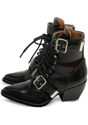 Chloé Pre-Owned cut-out lace-up boots - Black