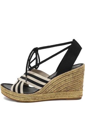 Marc Jacobs Vintage Dani striped wedge espadrilles - Black