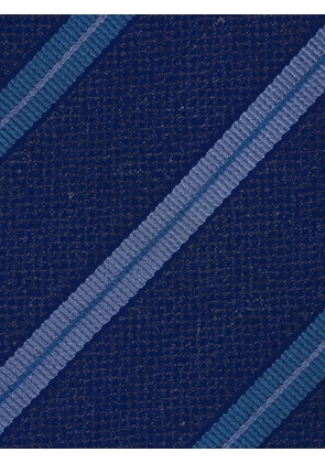Kiton striped silk tie - Blue