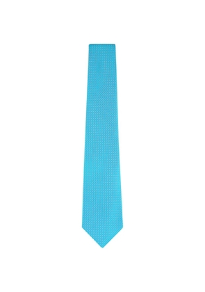 Kiton geometric-pattern silk tie - Blue