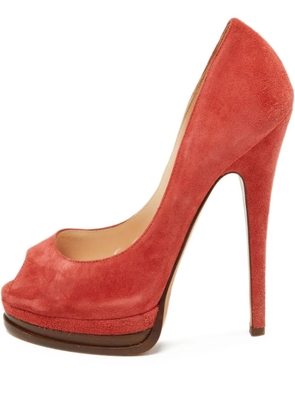 Casadei Vintage 145mm Daisy peep-toe pumps - Brown