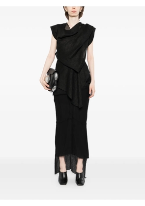 YEHUAFAN draped top - Black
