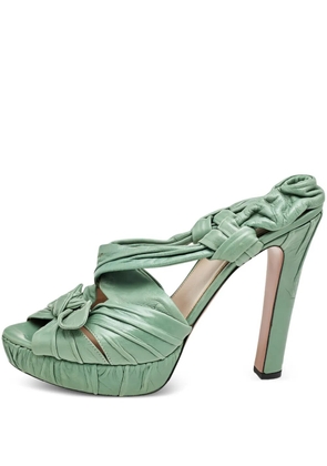 Prada Pre-Owned 130mm knotted sandals - Green