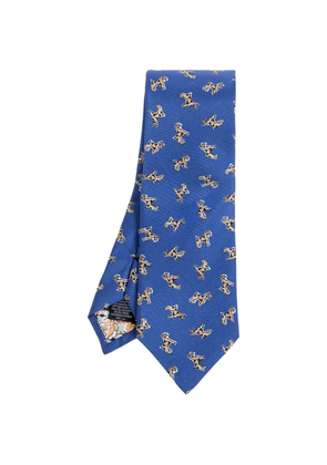 Paul Smith dog-pattern silk tie - Blue