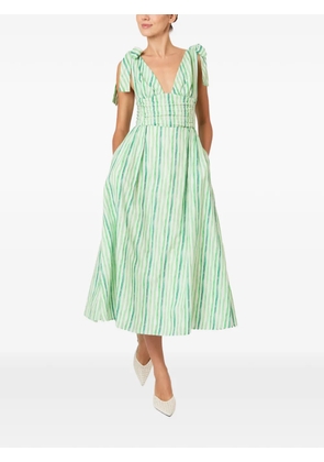 Rosie Assoulin tied-sleeves striped dress - Green