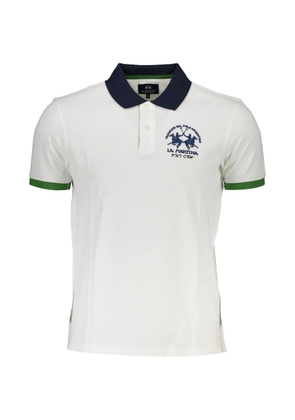 La Martina logo-embroidered contrast-trim polo shirt - White