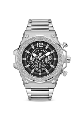 GUESS USA crystal-embellished 48mm watch - Black