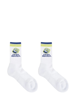Casablanca logo-intarsia striped-trim socks - Black