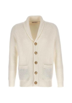 Brunello Cucinelli shawl-collar ribbed cardigan - Neutrals