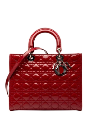 Christian Dior Pre-Owned 2011 Large Patent Cannage Lady Dior satchel - Red